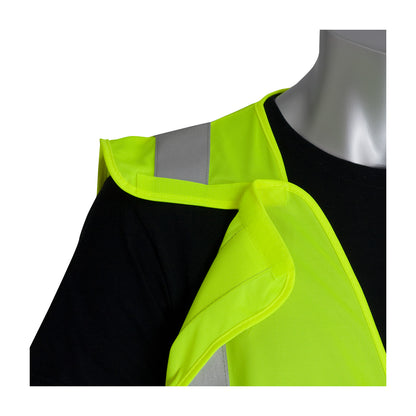 PIP 305-5PVFR Class 2 FR Treated Solid Breakaway Vest, Lime, front 2