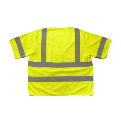 PIP 305-HSSVFR Class 3 FR Treated Solid Vest, Lime, back