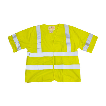 PIP 305-HSSVFR Class 3 FR Treated Solid Vest, Lime, front 4