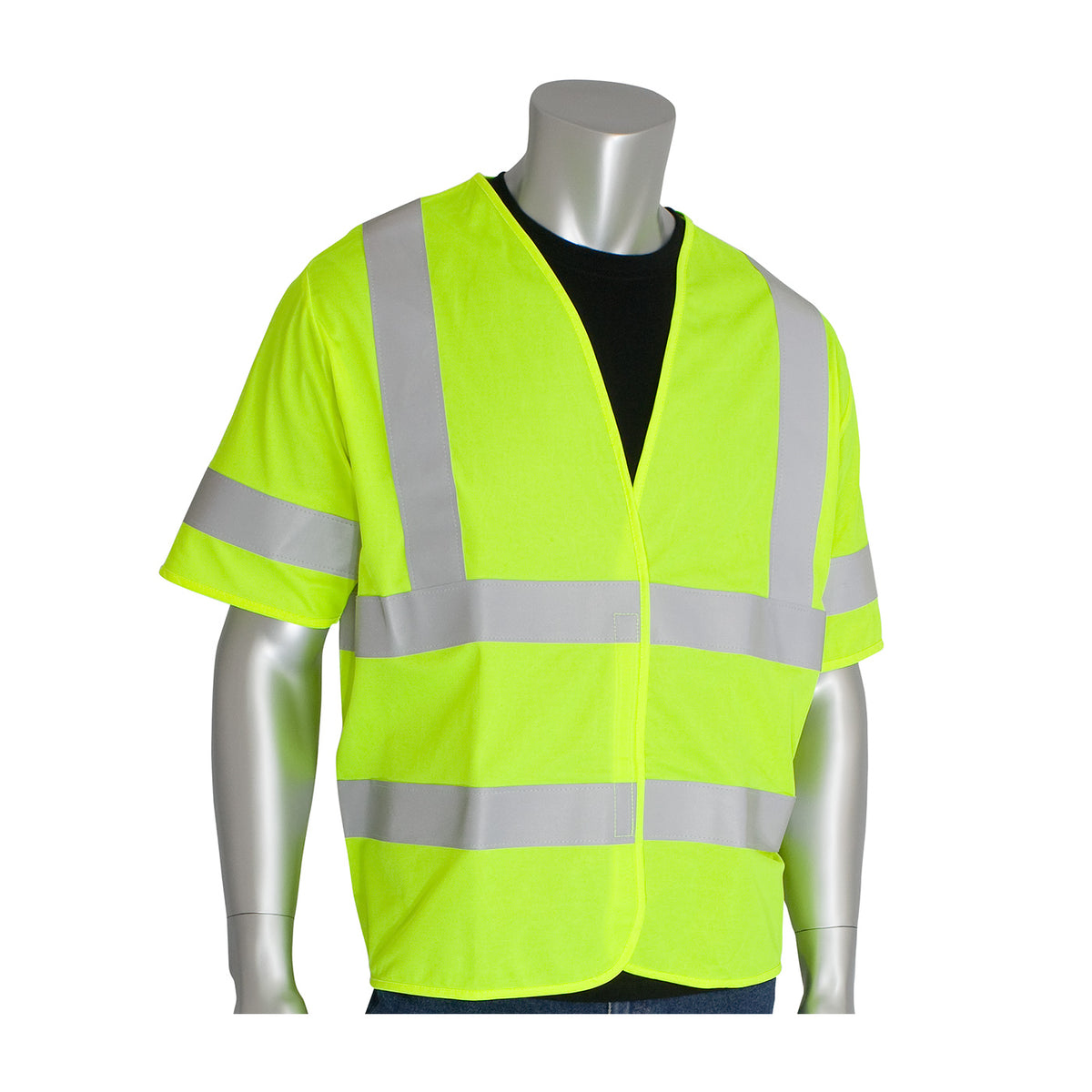 PIP 305-HSSVFR Class 3 FR Treated Solid Vest, Lime, front