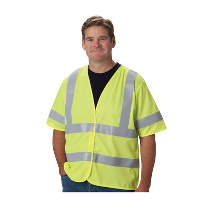 PIP 305-HSSVFR Class 3 FR Treated Solid Vest, Lime, front 2