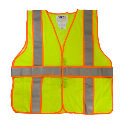 PIP 305-USV5FR Class 2 Two-Tone FR Treated Mesh Vest, Lime, front 4