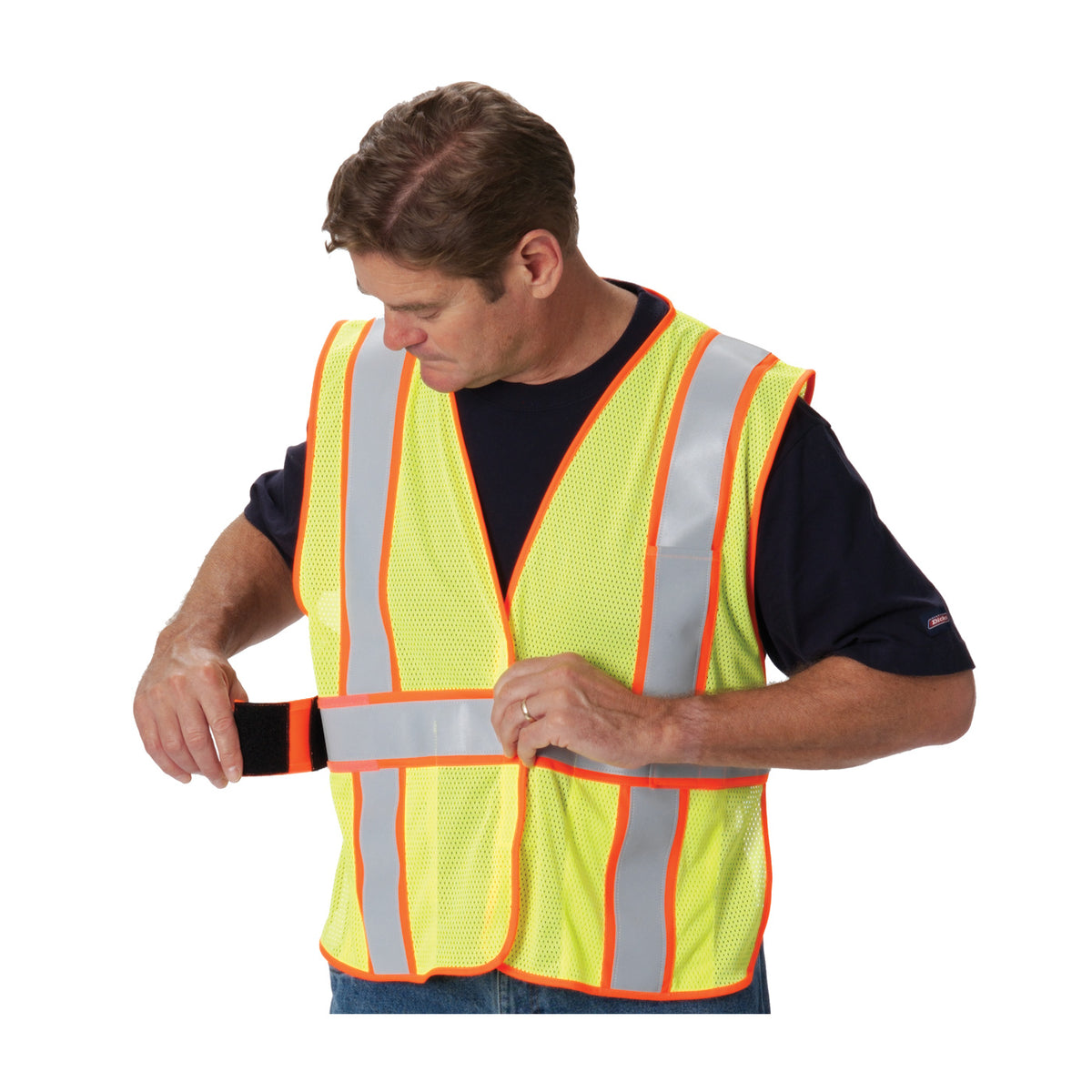 PIP 305-USV5FR Class 2 Two-Tone FR Treated Mesh Vest, Lime, front 3