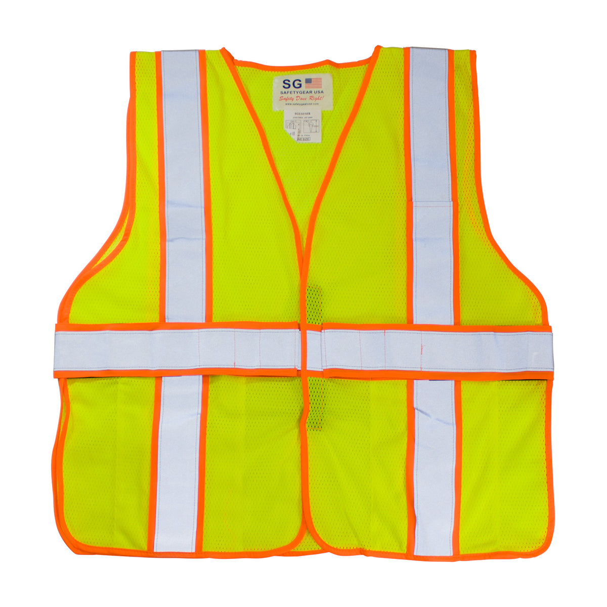 PIP 305-USV5FR Class 2 Two-Tone FR Treated Mesh Vest, Lime, front 5