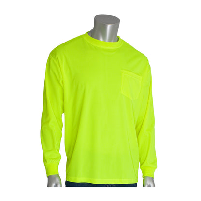 PIP 310-1100 Non-ANSI Long Sleeve T-Shirt, Lime, front