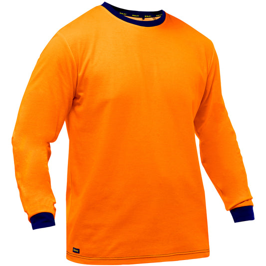 Bisley 310M6118 Non-ANSI Long Sleeve Shirt, orange, front