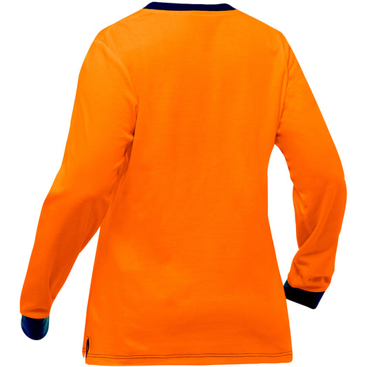 Bisley 310W6118 Non-ANSI Women's Long Sleeve Shirt, orange, back