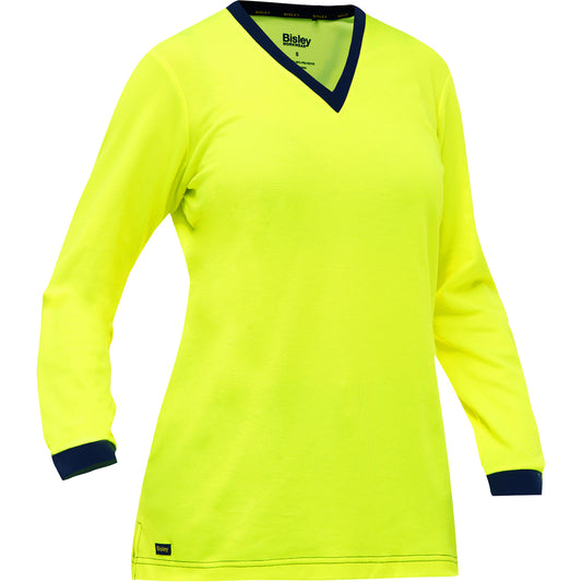 Bisley 310W6118 Non-ANSI Women's Long Sleeve Shirt, lime, front