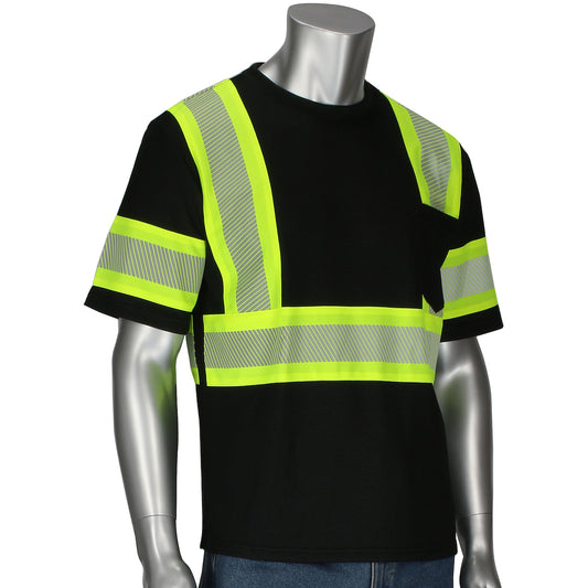 PIP 311-1655 ANSI Type 0 Class 1 Short Sleeve T-Shirt, black, front
