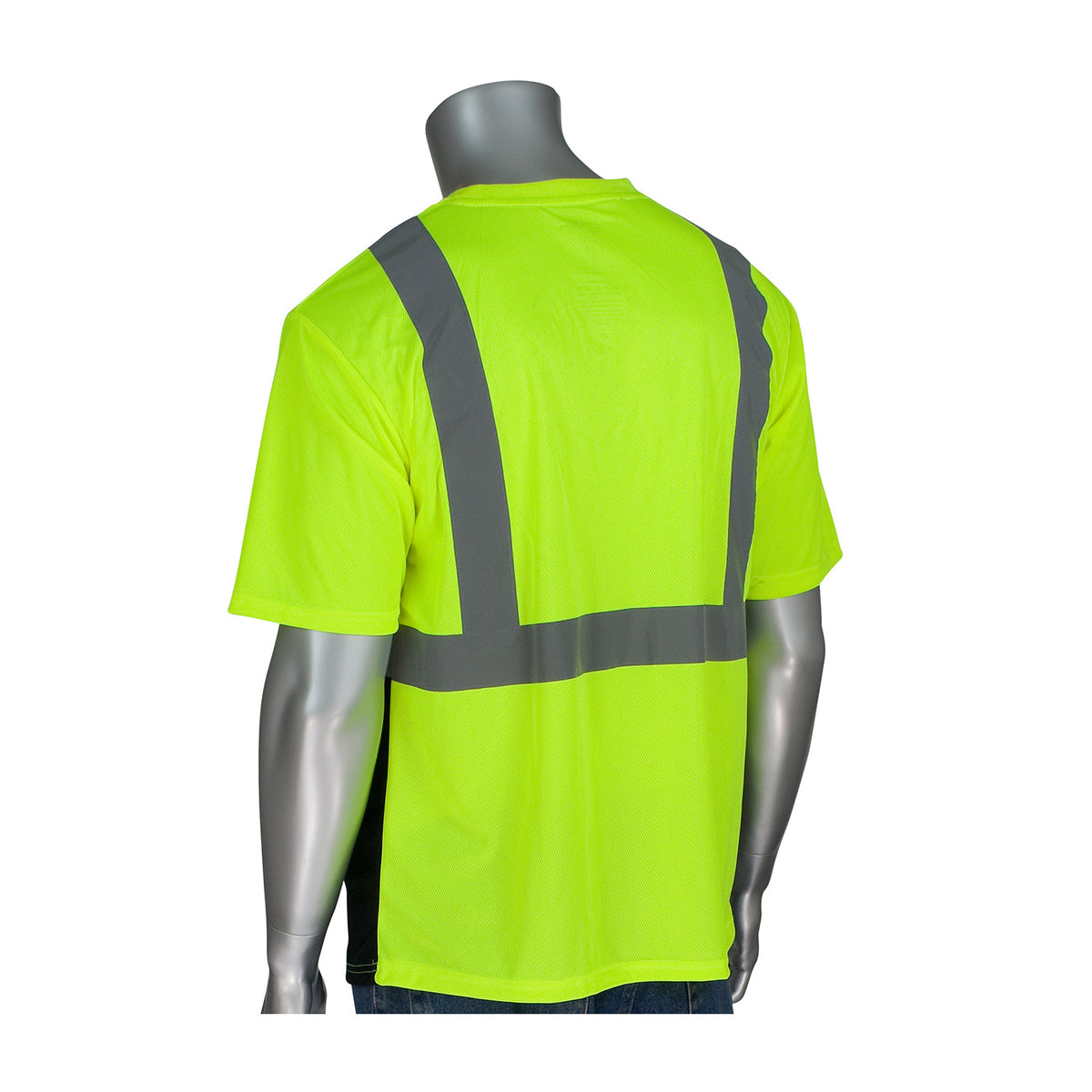 PIP 312-1250B Class 2 Short Sleeve T-Shirt, Lime, back