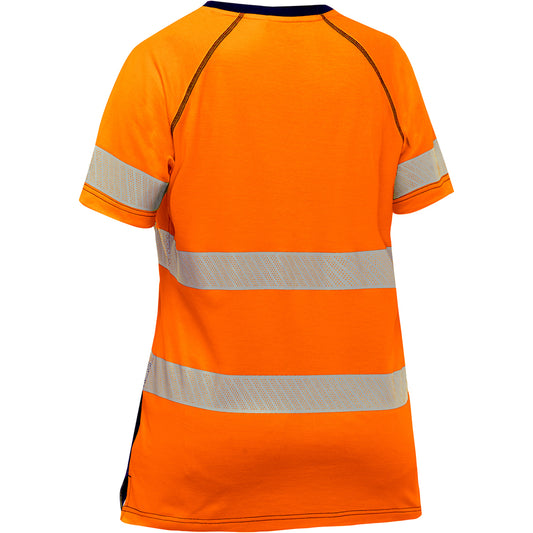 Bisley 312W1118T Women's Short Sleeve T-Shirt with Navy Bottom, orange/navy, back