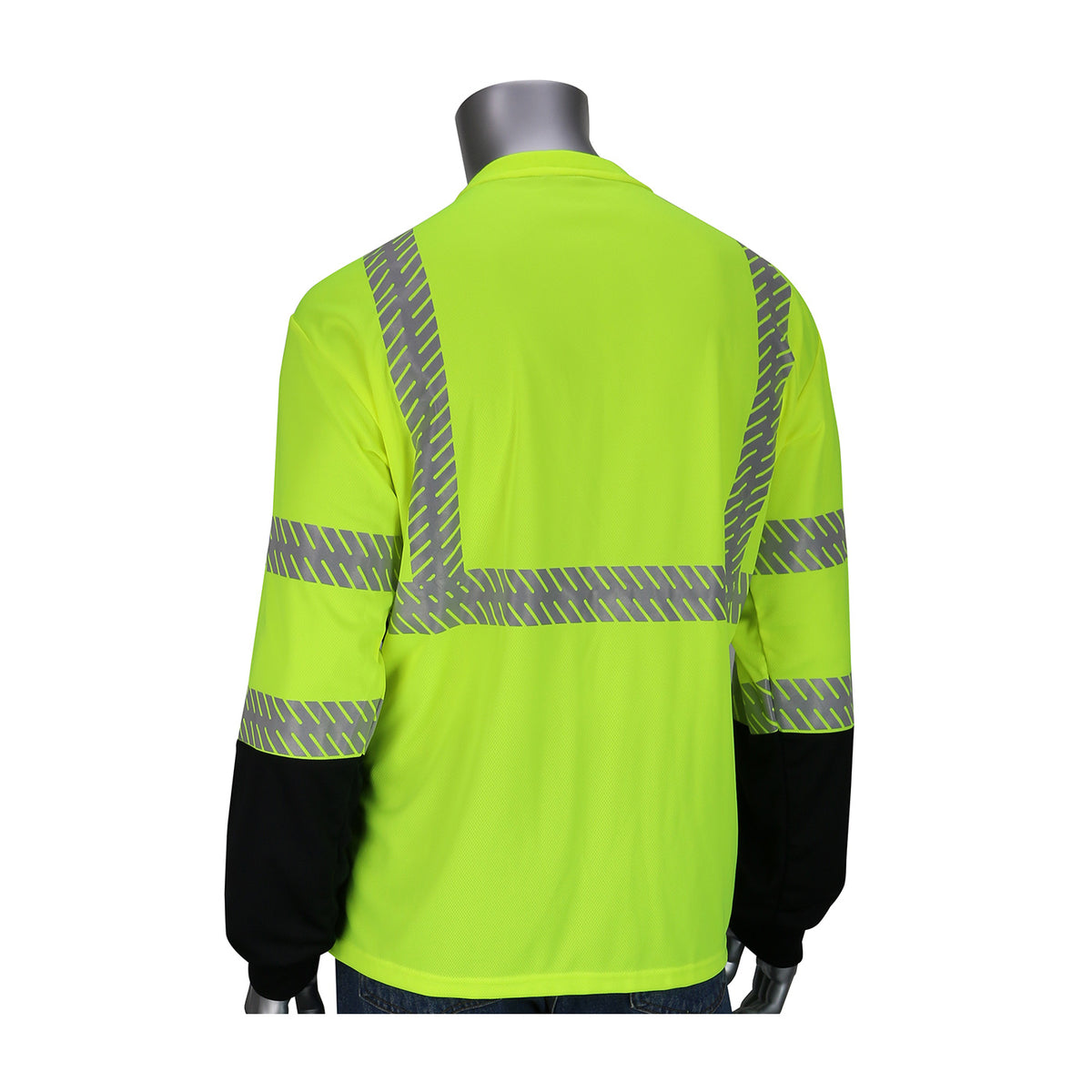 PIP 313-1375B Class 3 Long Sleeve T-Shirt, Lime, back
