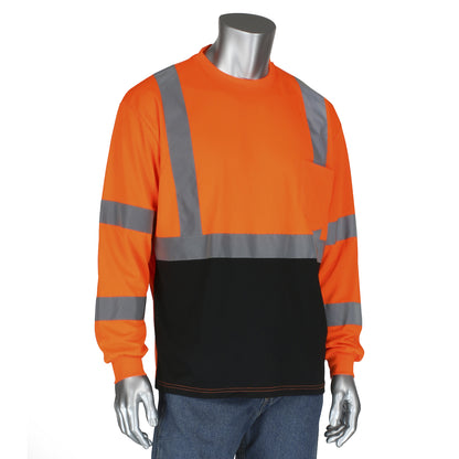 PIP 313-1390B Class 3 Long Sleeve T-Shirt, Orange, front