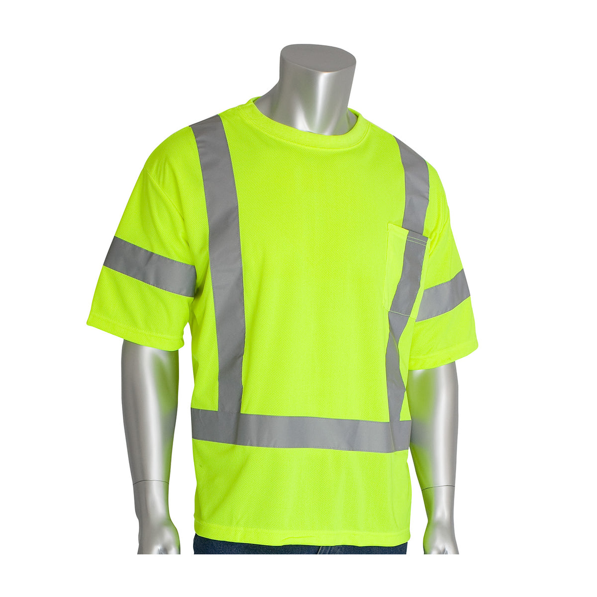 PIP 313-CNTSE Class 3 Short Sleeve T-Shirt, Lime, front