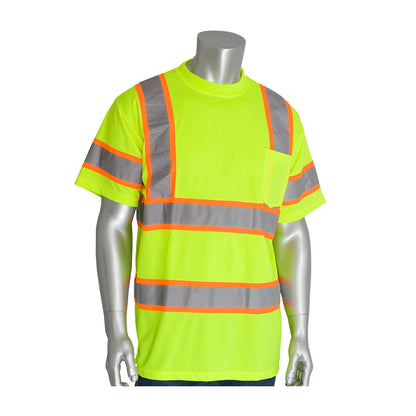 PIP 313-CNTSP Class 3 Two-Tone T-Shirt, Lime, front