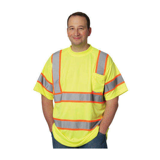 PIP 313-CNTSP Class 3 Two-Tone T-Shirt, Lime, front 2