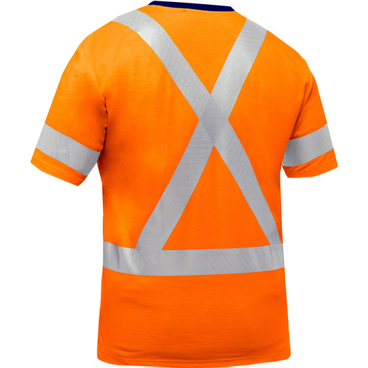 Bisley 313M1118X Class 3 Short Sleeve Shirt, Orange, back