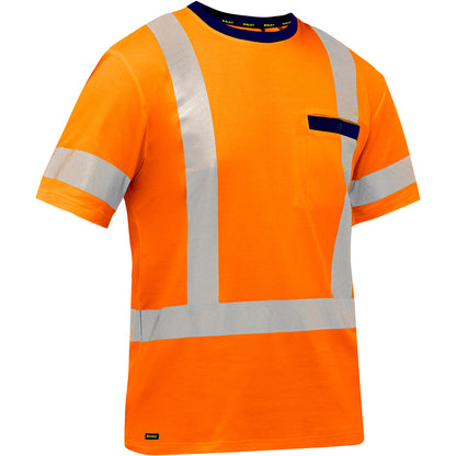 Bisley 313M1118X Class 3 Short Sleeve Shirt, Orange, front