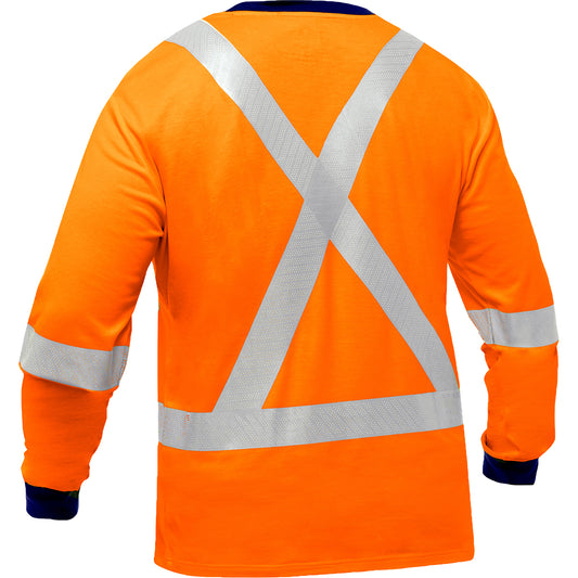 Bisley 313M6118X Class 3 Long Sleeve Shirt, Orange, back