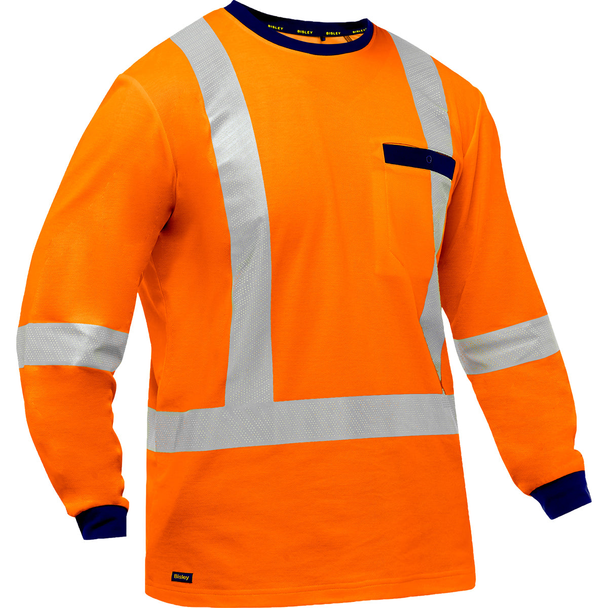 Bisley 313M6118X Class 3 Long Sleeve Shirt, Orange, front