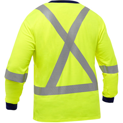 Bisley 313M6118X Class 3 Essentials Long Sleeve Shirt, Lime, back