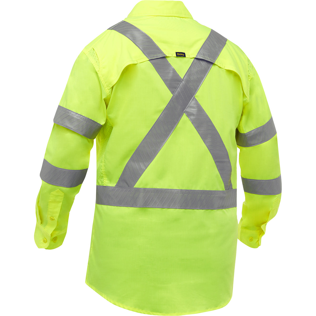 Bisley 313M6490X Class 3 Long Sleeve Work Shirt, Lime, back