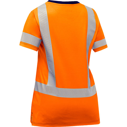 Bisley 313W1118H Class 2 Women's Short Sleeve T-Shirt, Orange, back