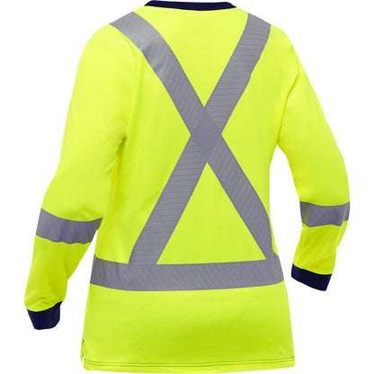 Bisley 313W6118X Class 3 Women's Long Sleeve Shirt, Lime, back