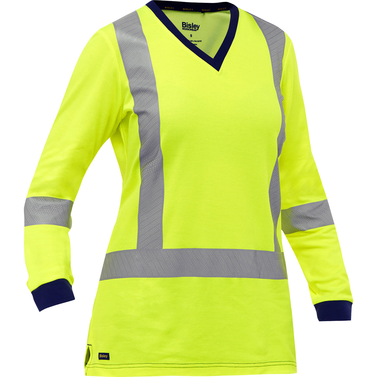 Bisley 313W6118X Class 3 Women's Long Sleeve Shirt, Lime, front