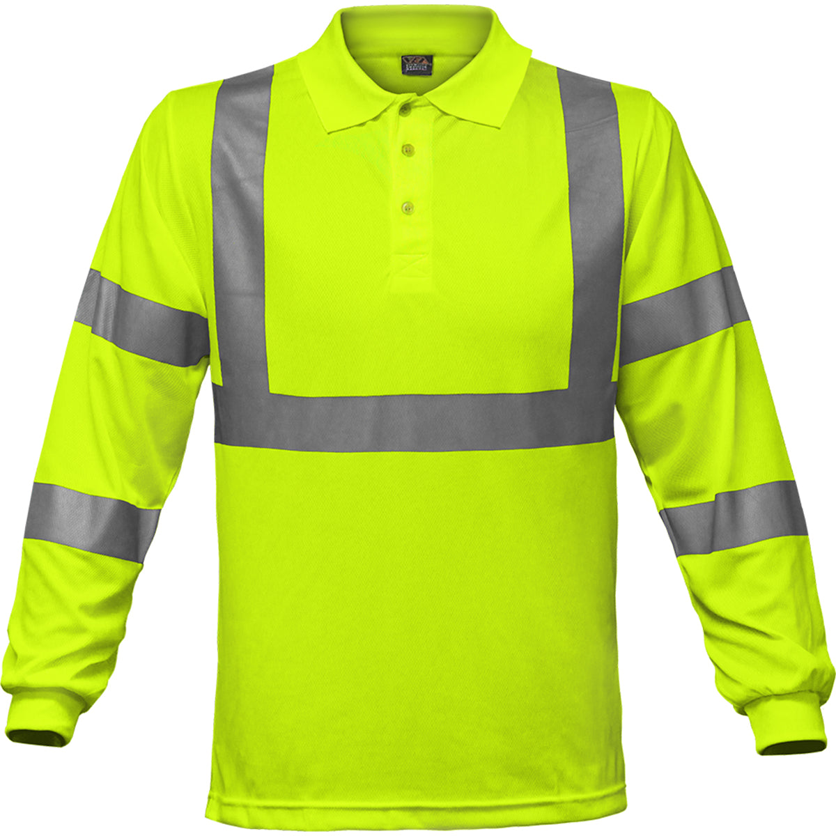 Reflective Apparel 314ST Long Sleeve Polo Shirt, lime, front