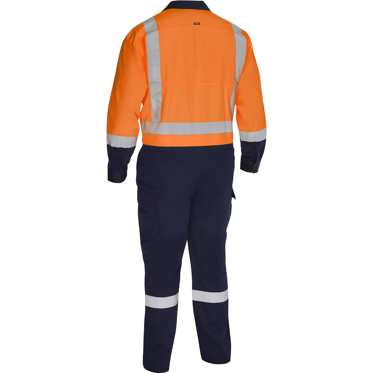 Bisley 314M6369H Class 2 Vented Coverall, Orange/Navy, back