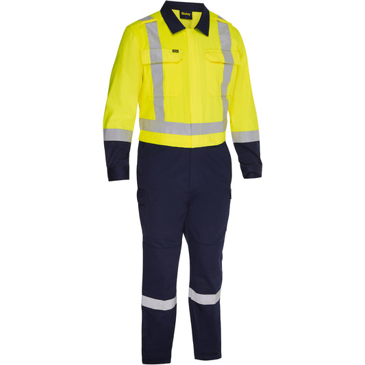 Bisley 314M6369H Class 2 Vented Coverall, Lime/Navy, front