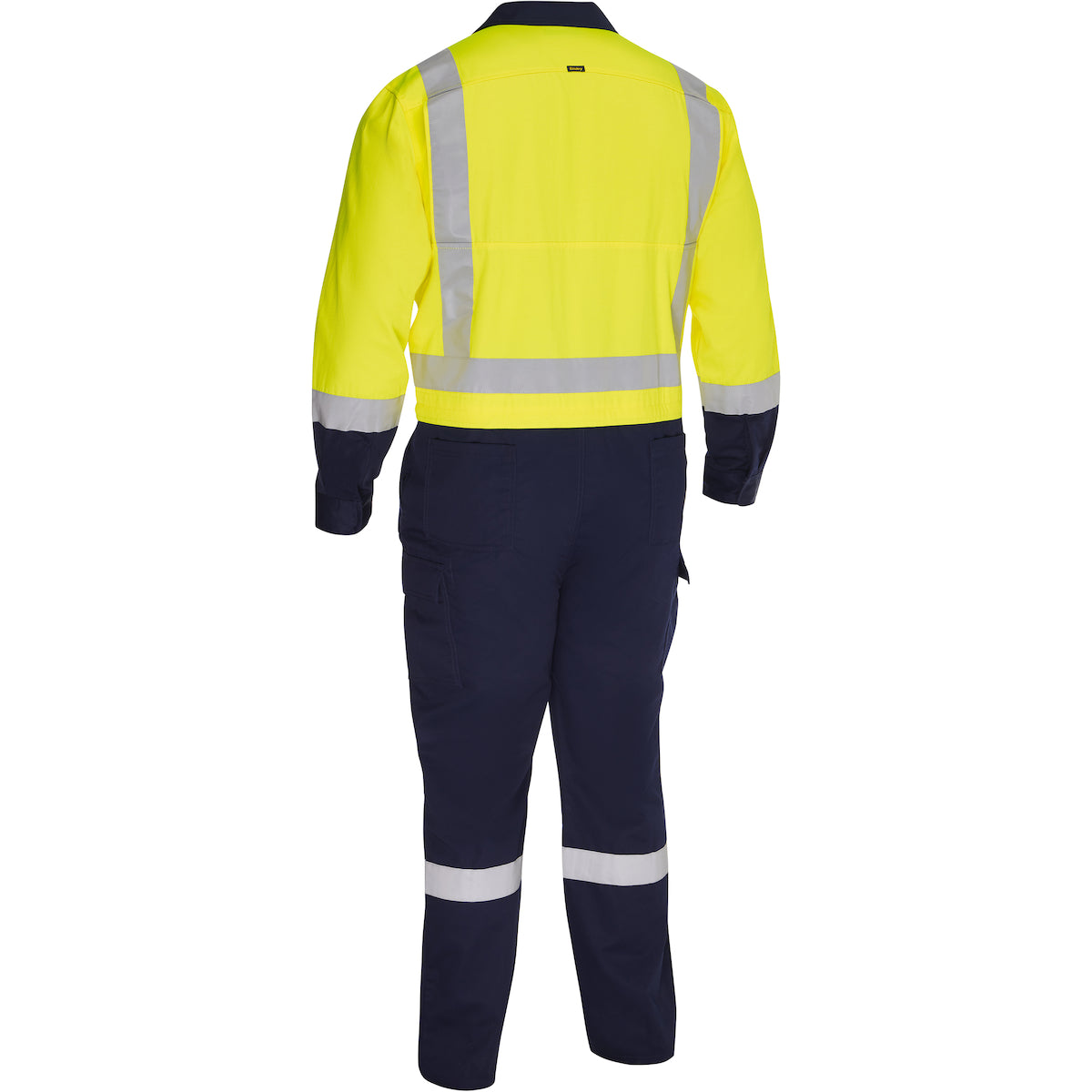 Bisley 314M6369H Class 2 Vented Coverall, Lime/Navy, back