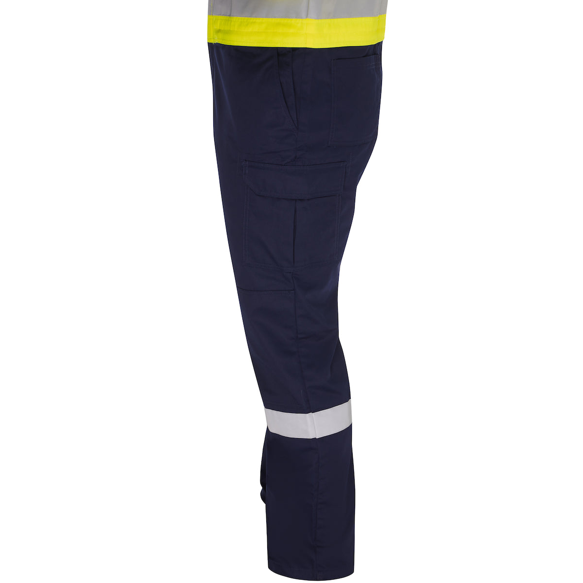Bisley 314M6369H Class 2 Vented Coverall, Lime/Navy, detail 2