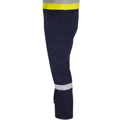 Bisley 314M6369H Class 2 Vented Coverall, Lime/Navy, detail 2