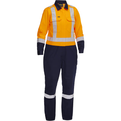 Bisley 314W6369H Class 2 Women's Vented Coverall, Orange/Navy, front