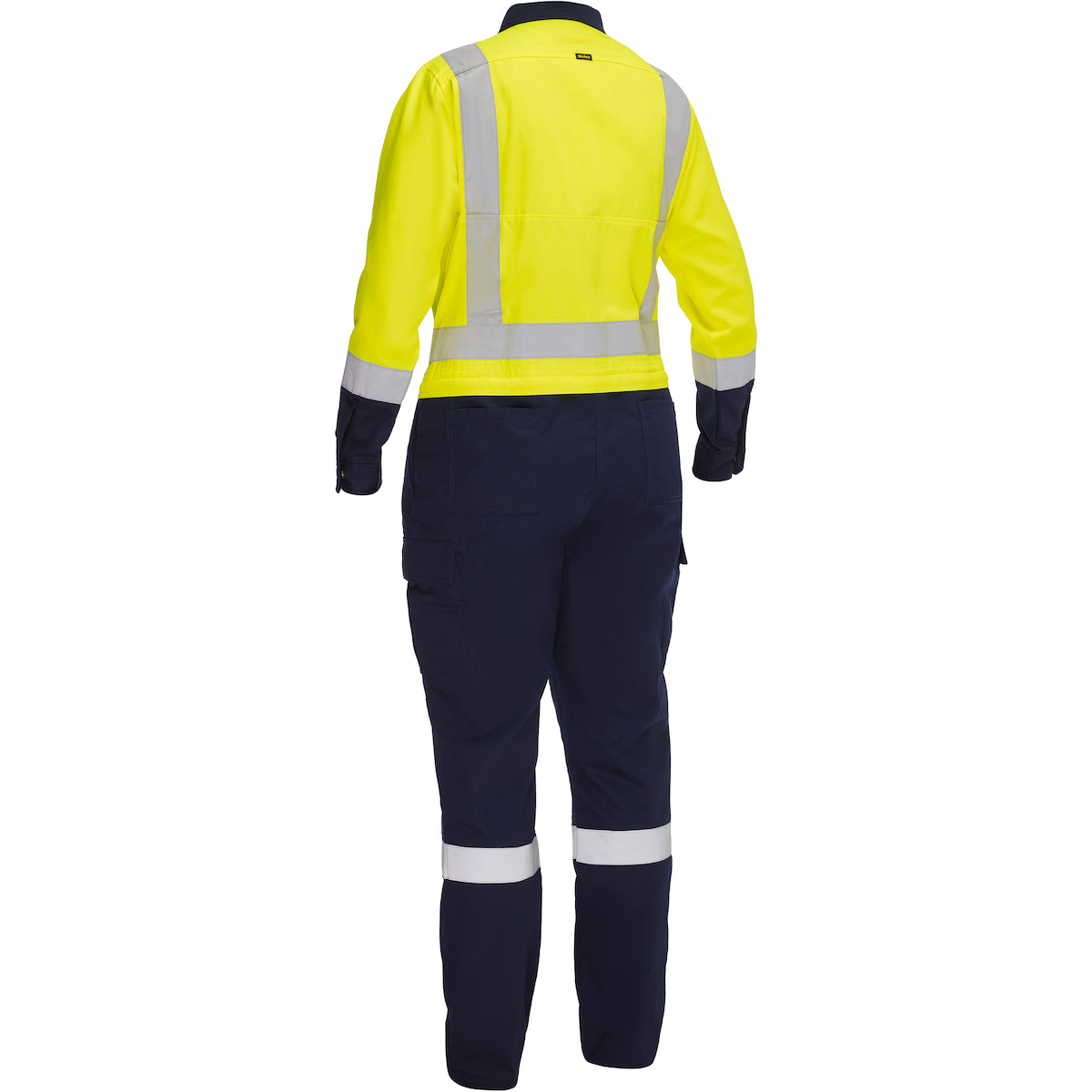 Bisley 314W6369H Class 2 Women's Vented Coverall, Lime/Navy, back