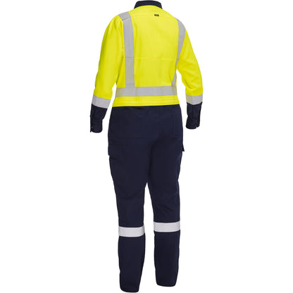 Bisley 314W6369H Class 2 Women's Vented Coverall, Lime/Navy, back