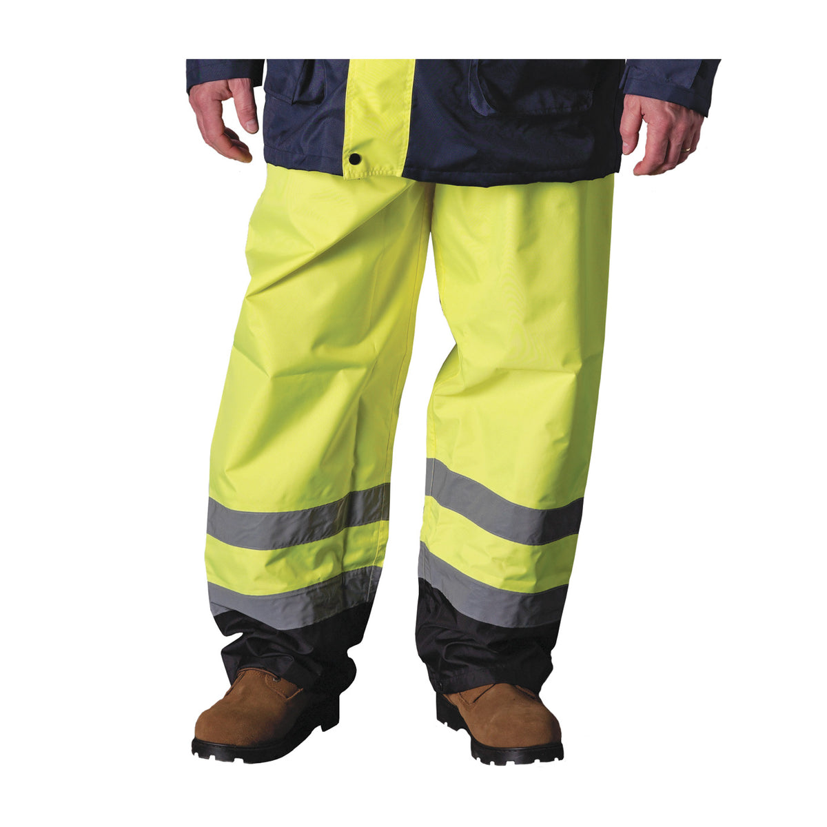 PIP 318-1757 Class E Value Black Trim Over Pant, Lime, front 3