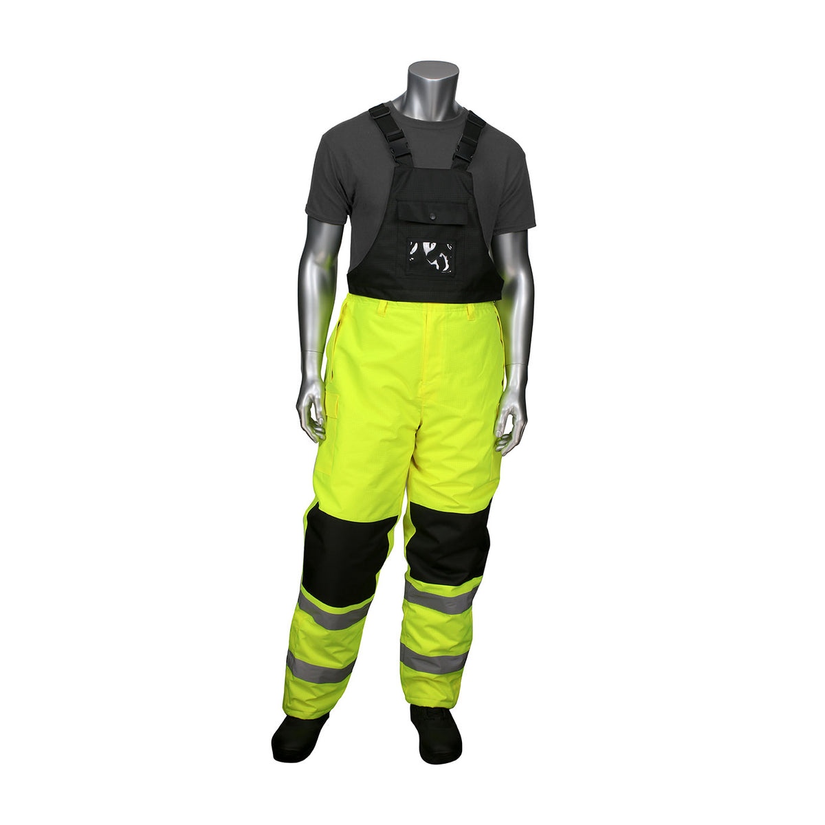 PIP 318-1775 Class E Insulated Bib Pants, Lime, front