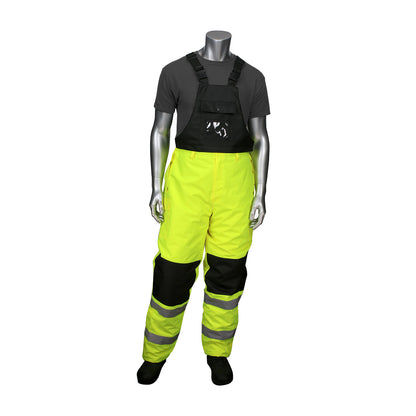 PIP 318-1775 Class E Insulated Bib Pants, Lime, front