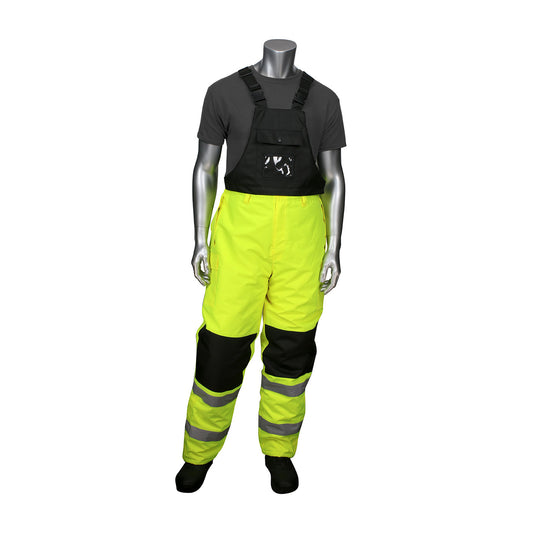 PIP 318-1775 Class E Insulated Bib Pants, Lime, front