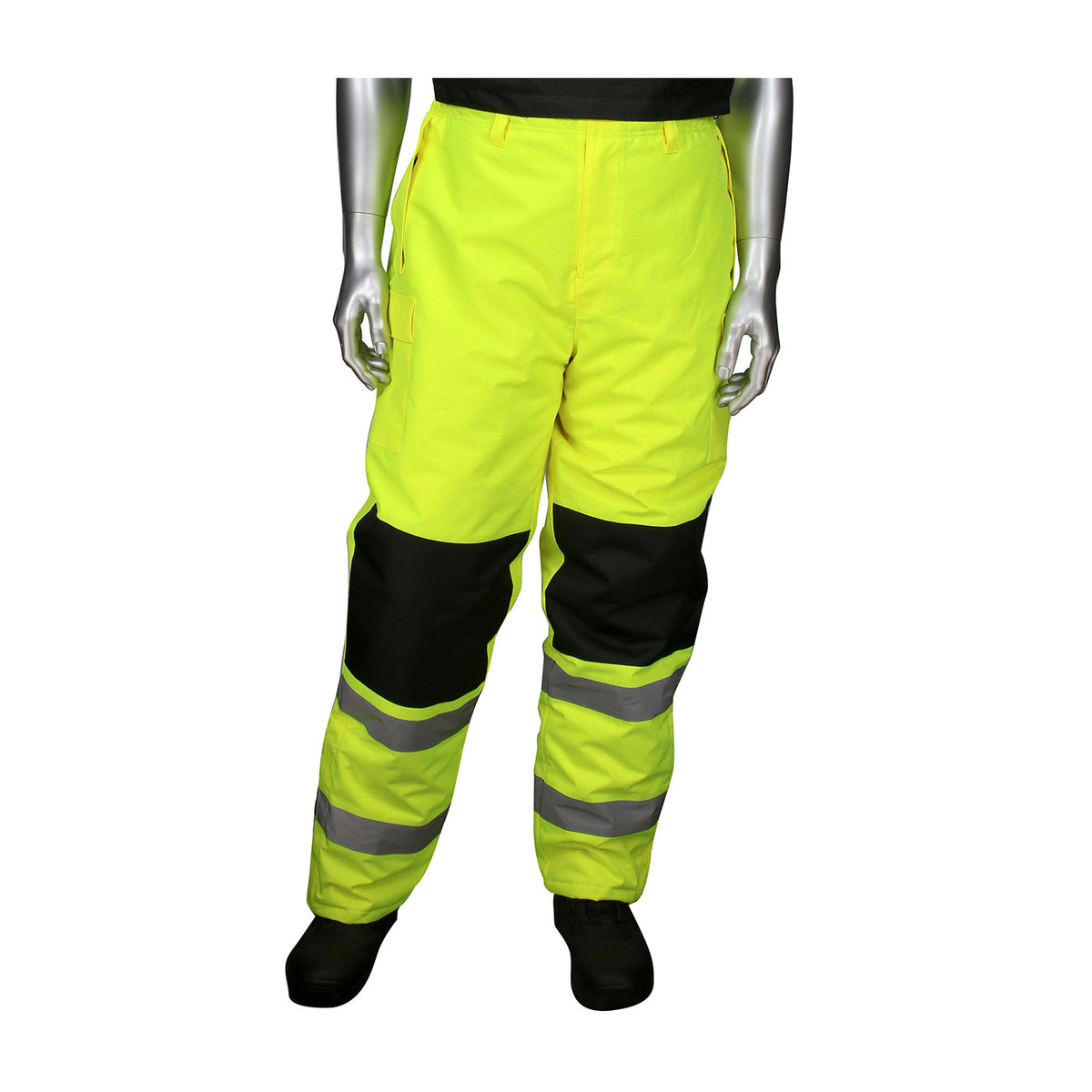 PIP 318-1775 Class E Insulated Bib Pants, Lime, front 3