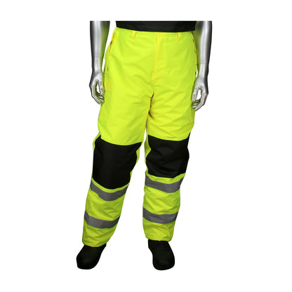 PIP 318-1775 Class E Insulated Bib Pants, Lime, front 3