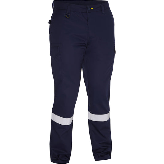 Bisley 318M6368T Navy Taped Cargo Pant - Industrial Wash Durable, navy, front