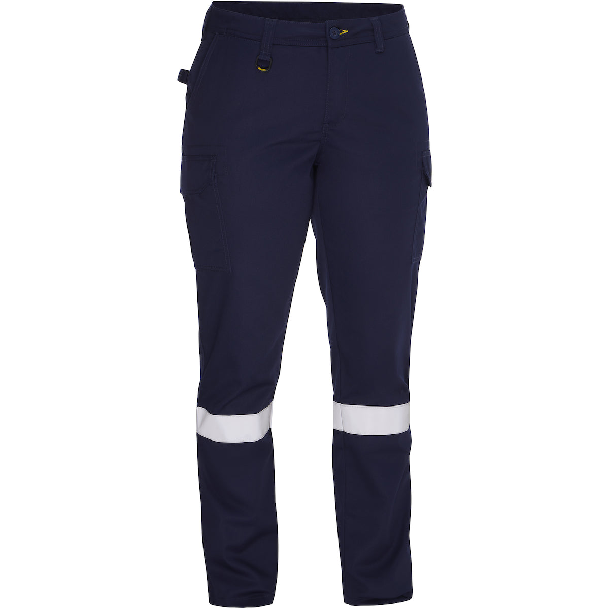 Bisley 318W6368T Women's Navy Taped Cargo Pant - Industrial Wash Durable, navy, front