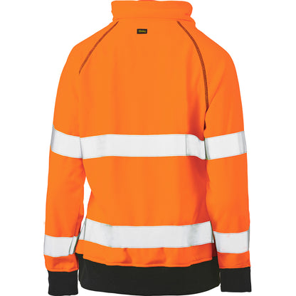 Bisley 323W6818T Class 2 Women's Fleece Sweatshirt, Orange, back