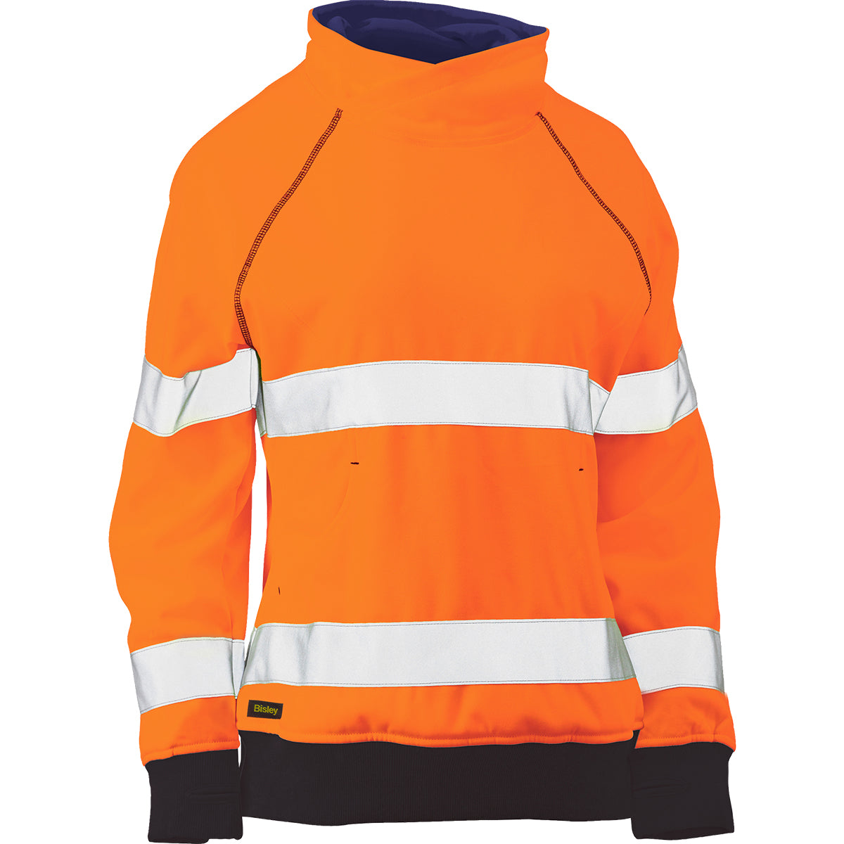 Bisley 323W6818T Class 2 Women's Fleece Sweatshirt, Orange, front