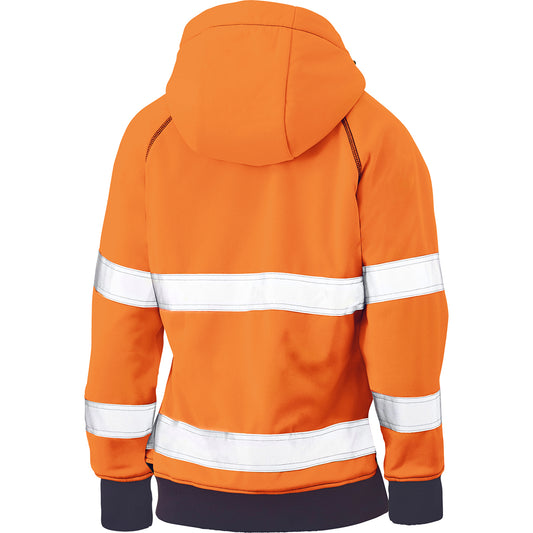Bisley 323W6819T Class 2 Women's Full Zip Hooded Sweatshirt, Orange, back