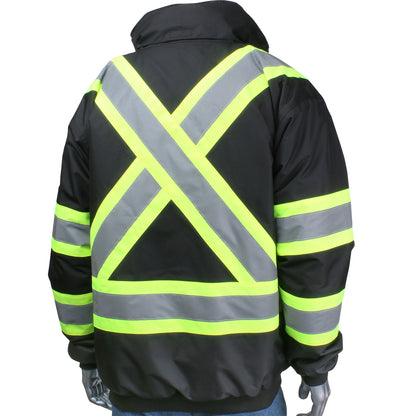 PIP 331-1745X Class 1 X-Back Full Zip Bomber Jacket, Black, back
